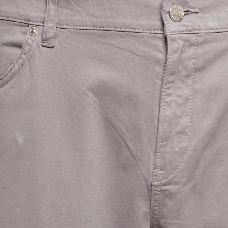 Pre Owned Boss By Hugo Boss Grey Cotton Stretch Fit Trouser XXXL