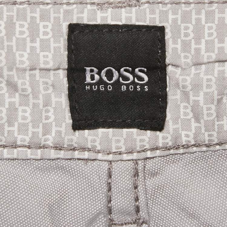 Pre Owned Boss By Hugo Boss Grey Cotton Stretch Fit Trouser XXXL