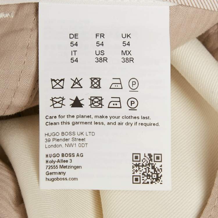 Pre Owned Boss By Hugo Boss Off-White Cotton Blend Relaxed Fit Trousers XXL 