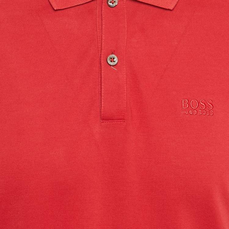 Pre Owned Boss by Hugo Boss Red Cotton Pallas Polo T-Shirt M