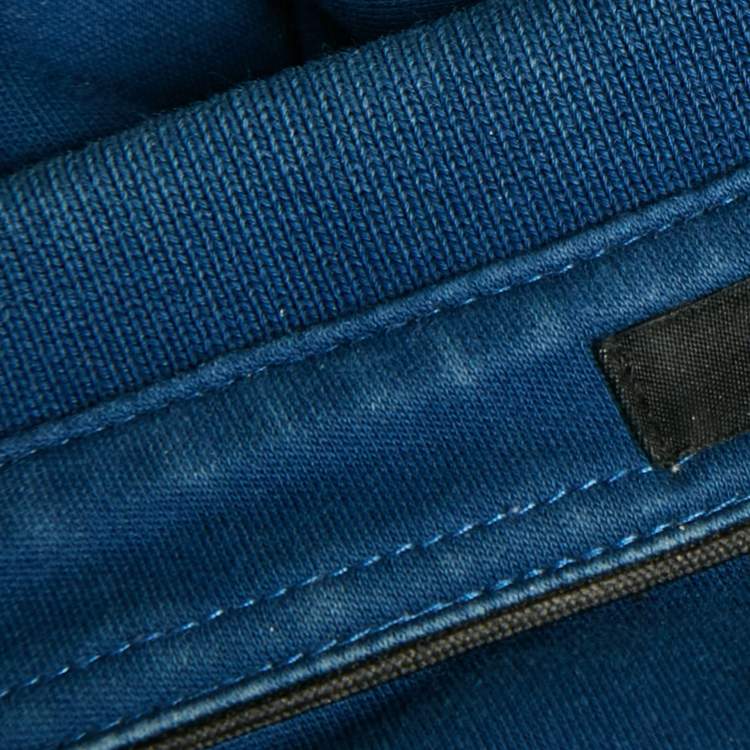 Pre Owned Boss By Hugo Boss Blue Jersey Pado 11 Polo T-Shirt S