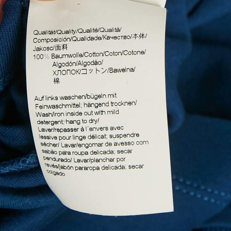Pre Owned Boss By Hugo Boss Blue Jersey Pado 11 Polo T-Shirt S