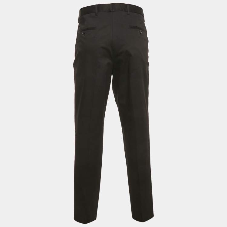 Pre Owned Boss By Hugo Boss Black Gabardine Formal Trousers XXL