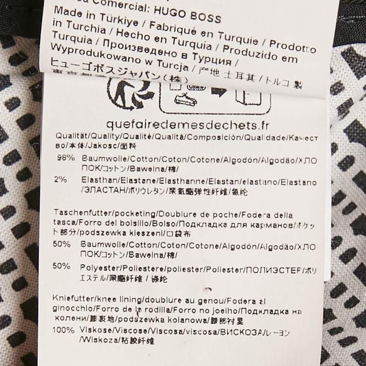 Pre Owned Boss By Hugo Boss Black Gabardine Formal Trousers XXL