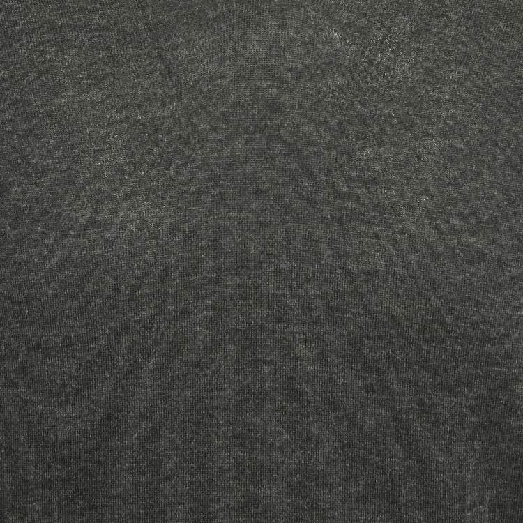Pre Owned Boss By Hugo Boss Grey Wool Knit Collar Pullover M