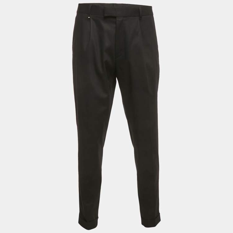 Pre Owned Boss By Hugo Boss Black Gabardine Formal Trousers XL