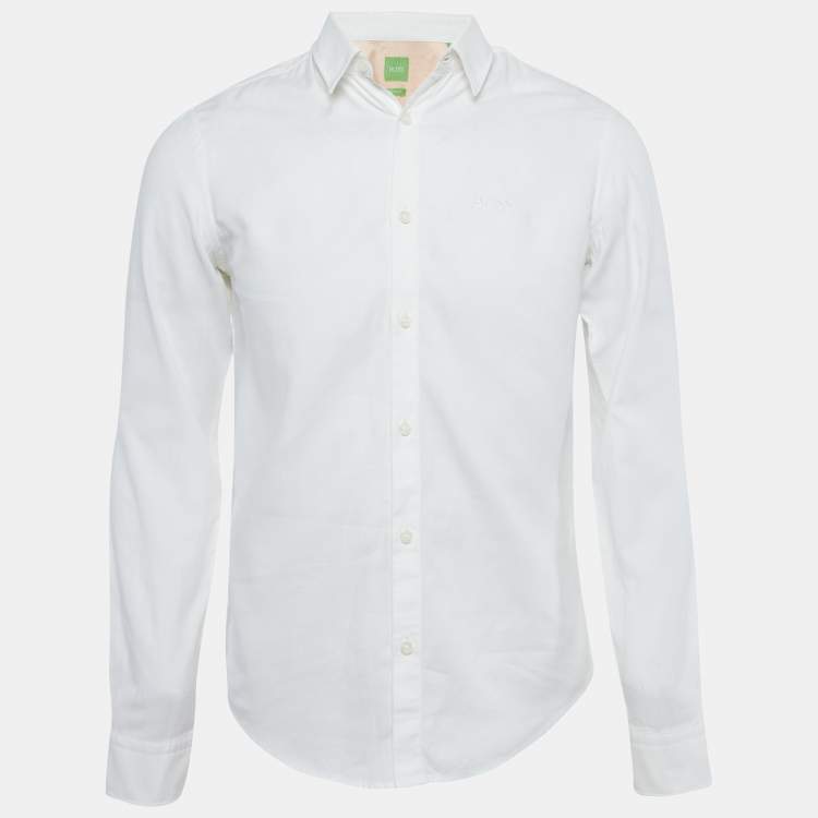 Pre Owned Boss Hugo Boss White Cotton C-Buster Shirt S