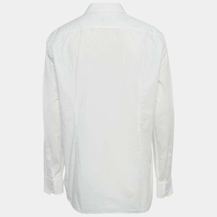 Pre Owned Boss By Hugo Boss White Cotton Slim Fit Shirt XXL 