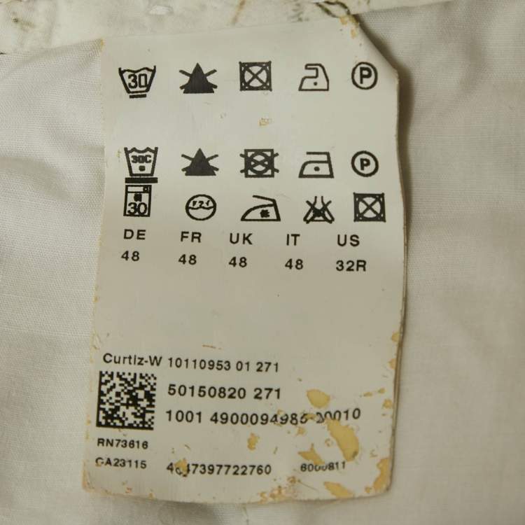 Pre Owned Boss By Hugo Boss Beige Linen Shorts M