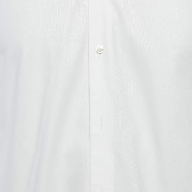 Pre Owned Boss By Hugo Boss White Cotton Slim Fit Shirt S