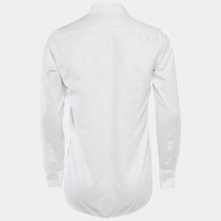 Pre Owned Boss By Hugo Boss White Cotton Slim Fit Shirt S
