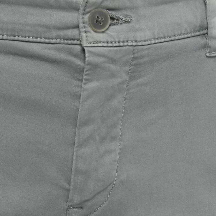 Pre Owned Boss By Hugo Boss Grey Cotton Slim Fit Shorts L