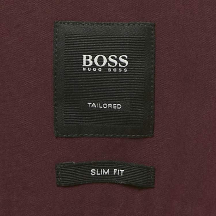 Pre Owned Boss By Hugo Boss Burgundy Cotton Blend Shirt XXL