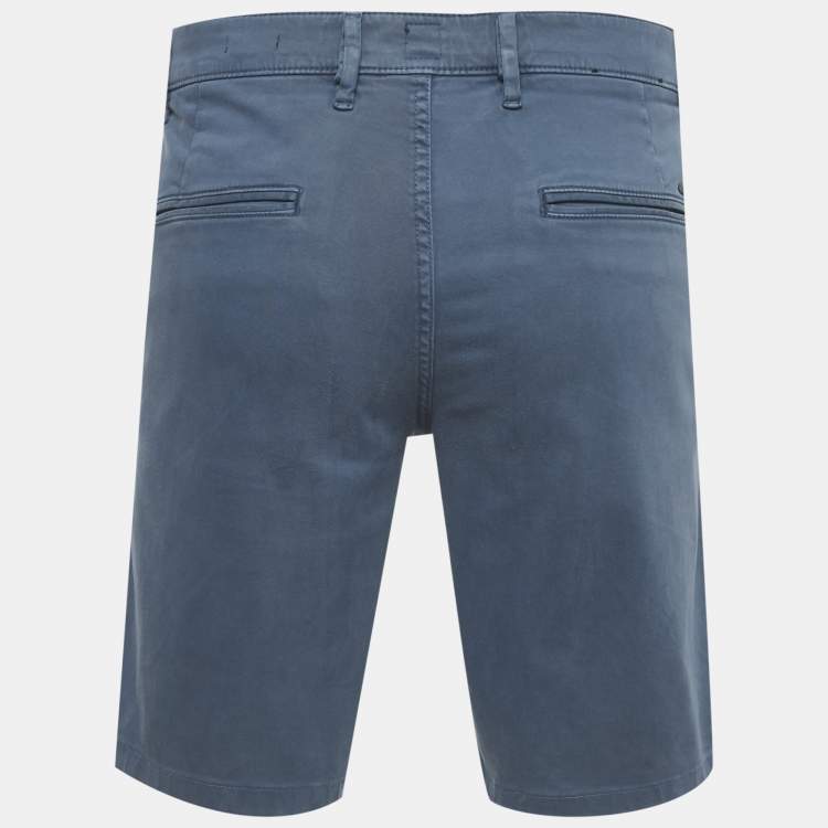 Pre Owned Boss By Hugo Boss Blue Cotton Slim Fit Shorts M