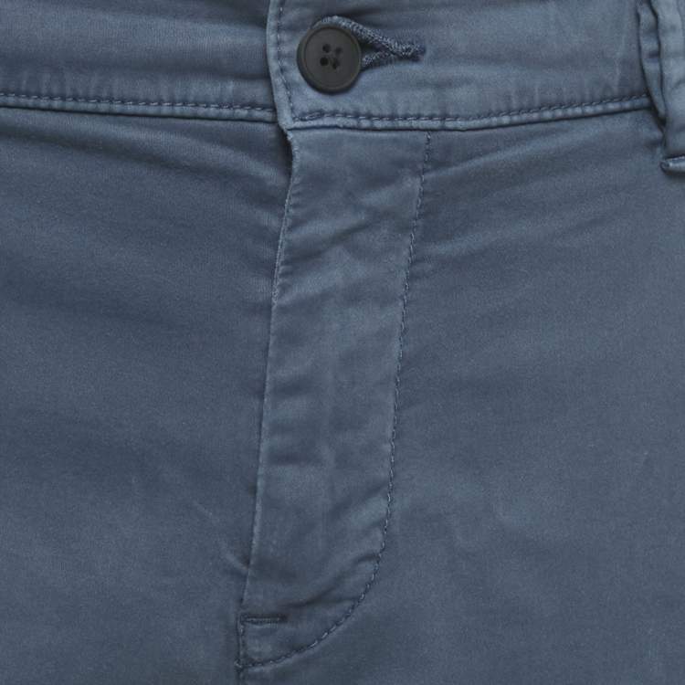 Pre Owned Boss By Hugo Boss Blue Cotton Slim Fit Shorts M