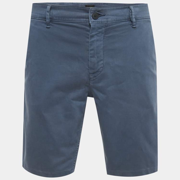 Pre Owned Boss By Hugo Boss Blue Cotton Slim Fit Shorts M