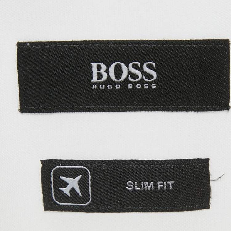 Pre Owned  Boss By Hugo Boss White Cotton Slim Fit Jason Shirt XL