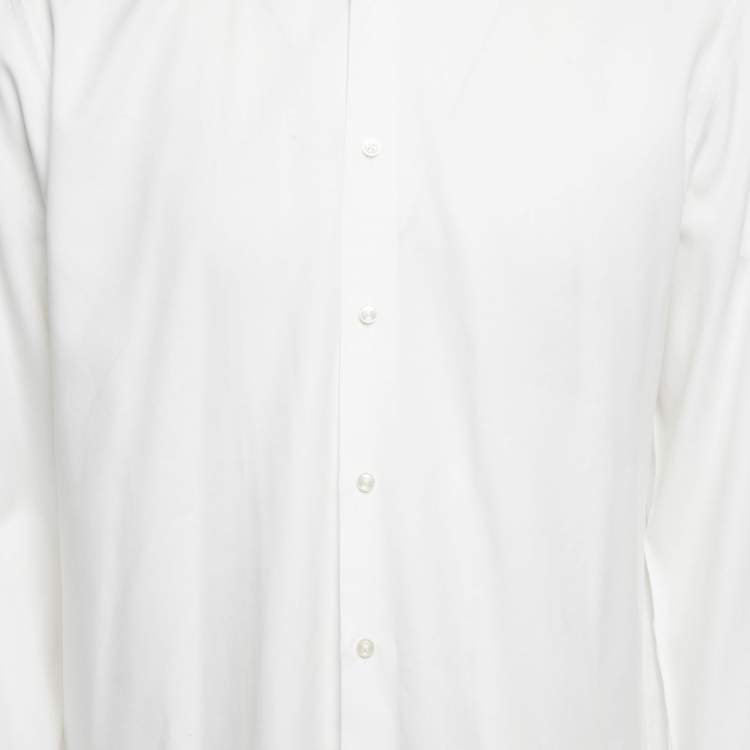 Pre Owned  Boss By Hugo Boss White Cotton Slim Fit Jason Shirt XL