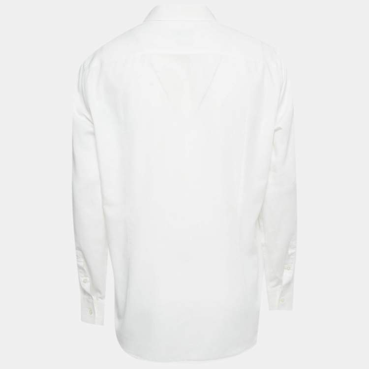 Pre Owned  Boss By Hugo Boss White Cotton Slim Fit Jason Shirt XL