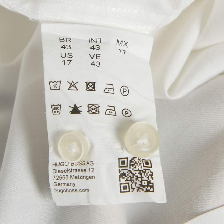 Pre Owned Boss By Hugo Boss White Cotton Slim Fit Jaiden Shirt XL