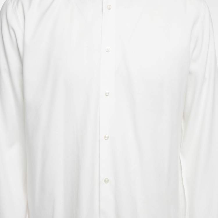 Pre Owned Boss By Hugo Boss White Cotton Slim Fit Jaiden Shirt XL