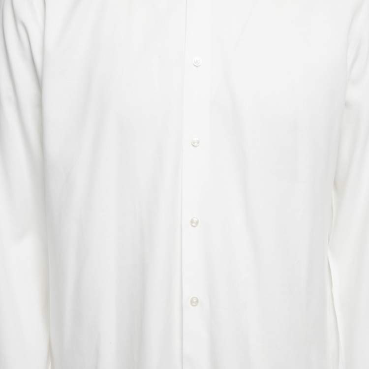 Pre Owned Boss By Hugo Boss White Cotton Slim Fit Jaiden Shirt XL 