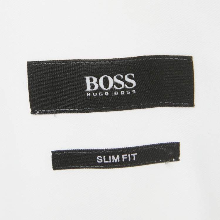Pre Owned Boss By Hugo Boss White Cotton Slim Fit Jaiden Shirt XL 