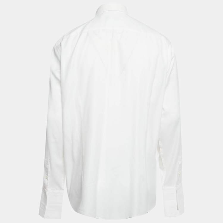 Pre Owned Boss By Hugo Boss White Cotton Slim Fit Jaiden Shirt XL 