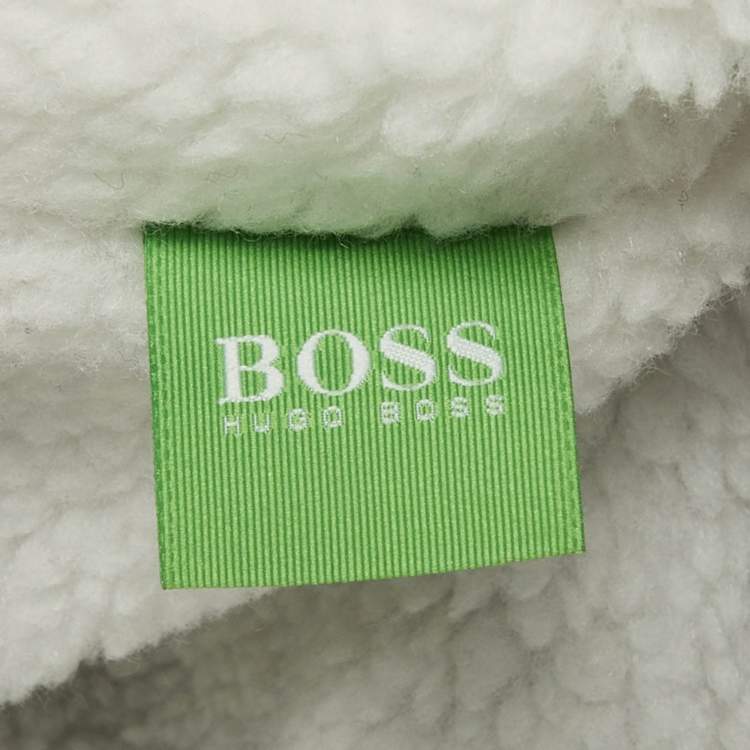Pre Owned Boss By Hugo Boss Grey Cotton Knit Zip Front Sweater L