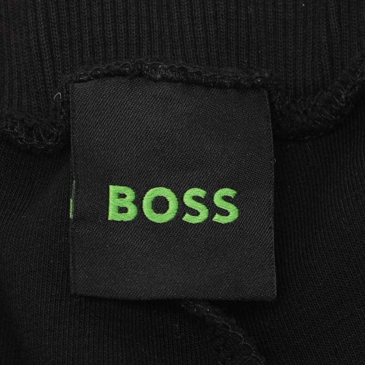 Pre Owned Hugo Boss Black Jersey Logo Embroidered Drawstring Short XL