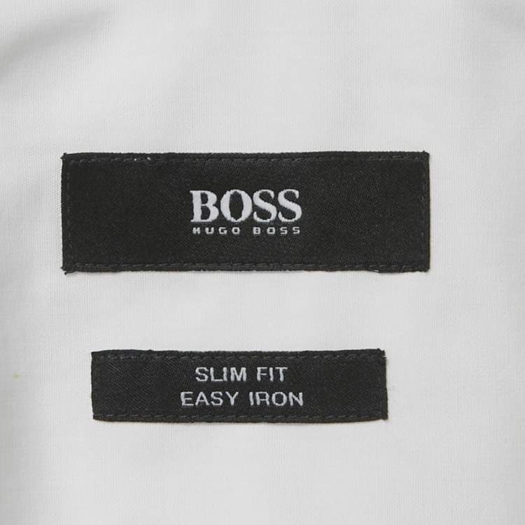 Pre Owned  Boss By Hugo Boss White Cotton Slim Fit Philip Shirt L