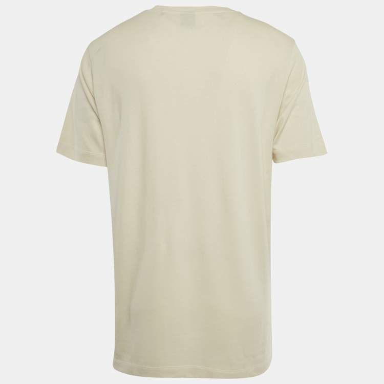 Pre Owned Boss By Hugo Boss Beige Lyocell & Cotton Thompson T-Shirt XL 