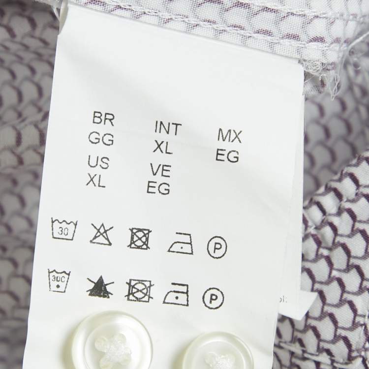 Pre Owned Boss By Hugo Boss Burgundy Printed Cotton Luka Regular Fit Shirt XL 