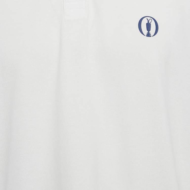 Pre Owned Boss By Hugo Boss White Pique Regular Fit Polo T-Shirt XXL