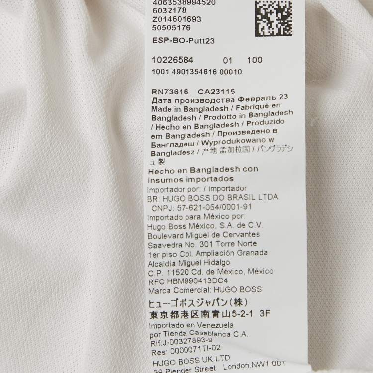 Pre Owned Boss By Hugo Boss White Pique Regular Fit Polo T-Shirt XXL