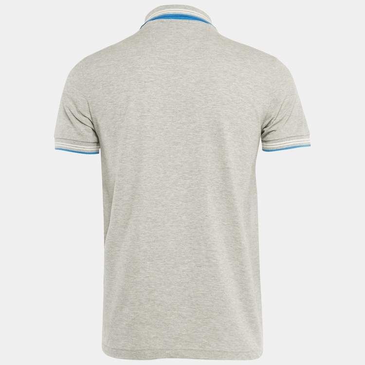 Pre Owned Boss By Hugo Boss Grey Cotton Slim Fit Paul Polo T- Shirt M
