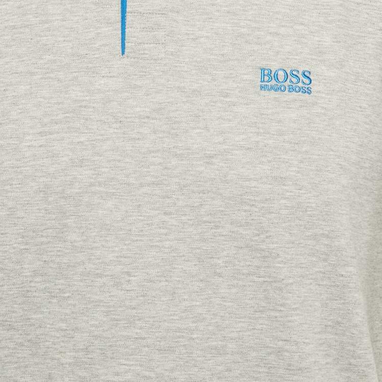 Pre Owned Boss By Hugo Boss Grey Cotton Slim Fit Paul Polo T- Shirt M