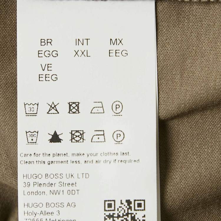 Pre Owned Boss By Hugo Boss Grey Jersey L-Perry Polo T-Shirt XXL