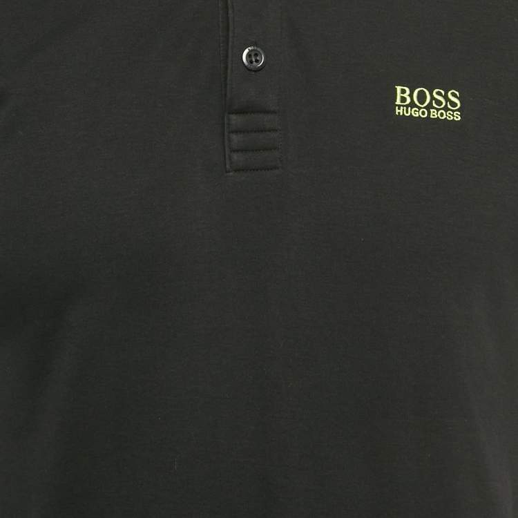 Pre Owned Boss by Hugo Boss Black Logo Jersey Paule 2 Polo T-Shirt M