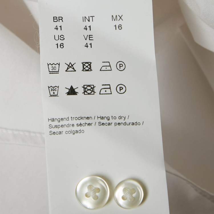 Pre Owned Boss By Hugo Boss White Cotton Blend Slim Fit Isko Shirt L