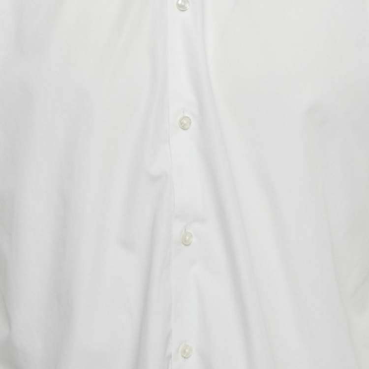 Pre Owned Boss By Hugo Boss White Cotton Slim Fit Shirt L