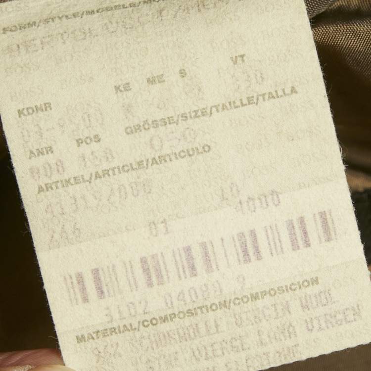 Pre Owned Boss By Hugo Boss Black Striped Wool Single Breasted Blazer L