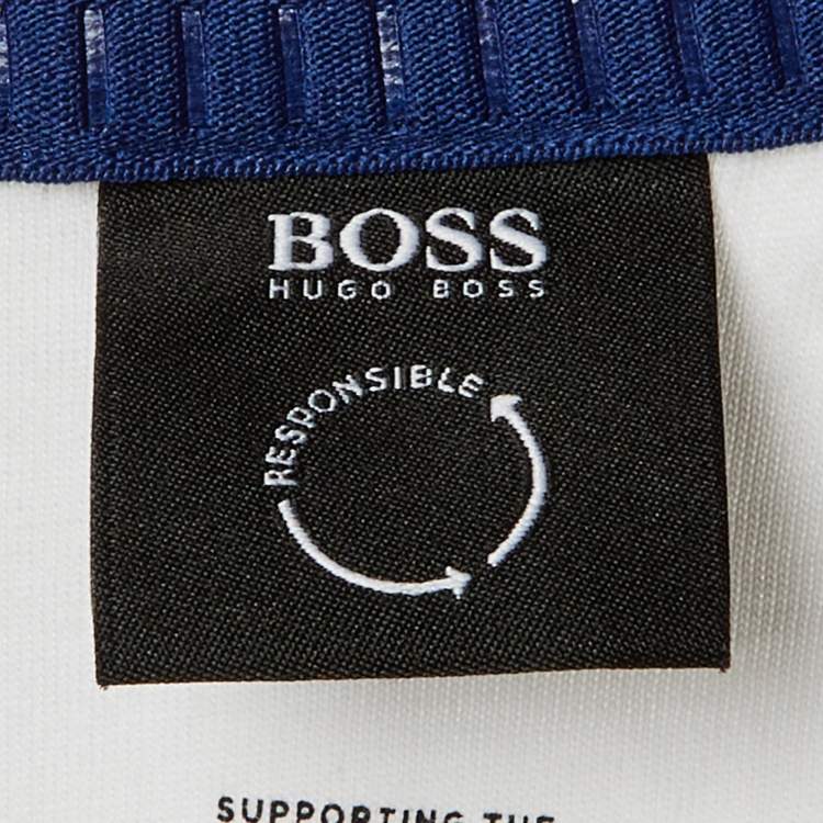 Pre Owned Boss By Hugo Boss White Printed Cotton Tee 1 T-Shirt XXXL