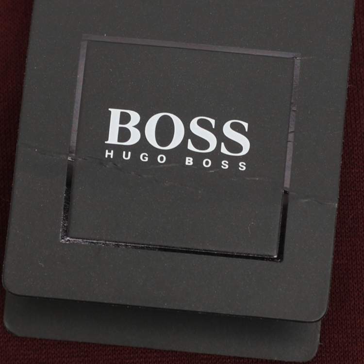 Pre Owned Boss By Hugo Boss Burgundy Knit Slim Fit Sweater S