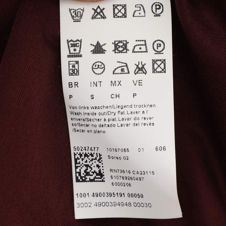 Pre Owned Boss By Hugo Boss Burgundy Knit Slim Fit Sweater S