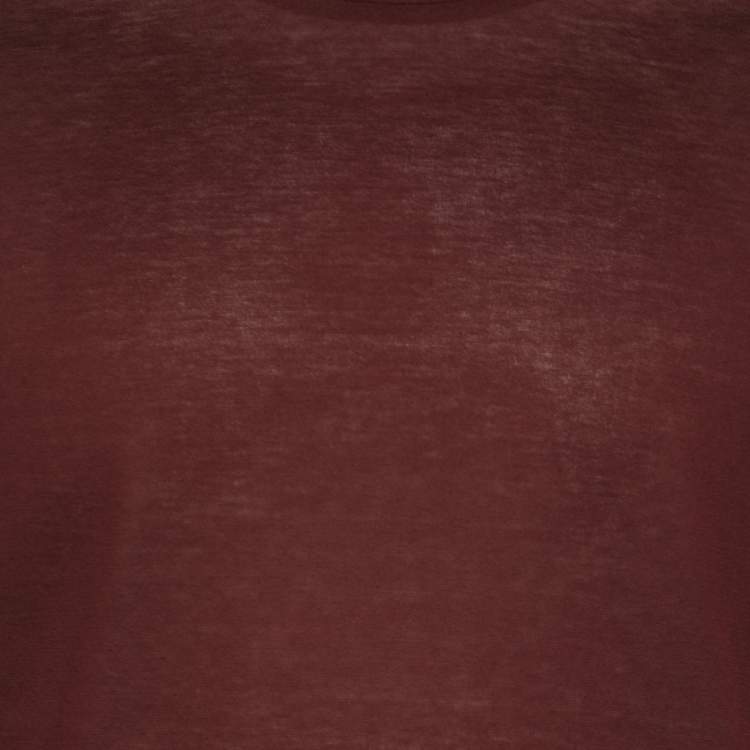 Pre Owned Boss By Hugo Boss Burgundy Knit Slim Fit Sweater S