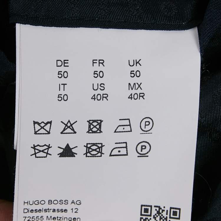 Pre Owned Boss By Hugo Boss Navy Blue Wool Pants & Suit Set L/M