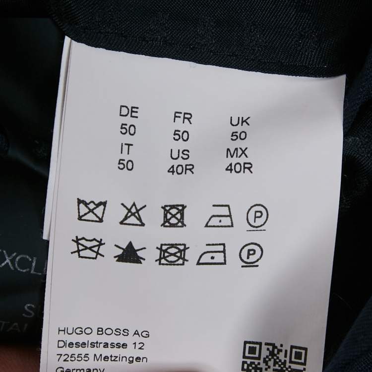 Pre Owned Boss By Hugo Boss Navy Blue Wool Pants & Suit Set L/M