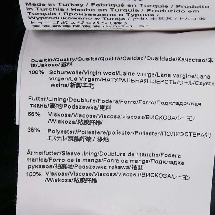 Pre Owned Boss By Hugo Boss Navy Blue Wool Pants & Suit Set L/M