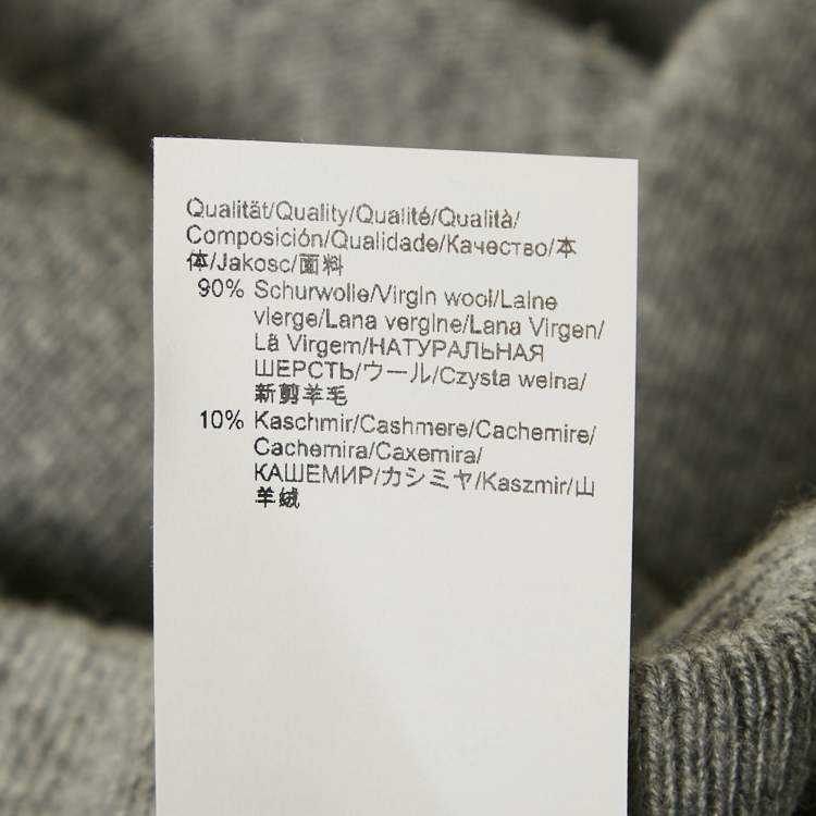 Pre Owned Boss By Hugo Boss Grey Wool Trousers L